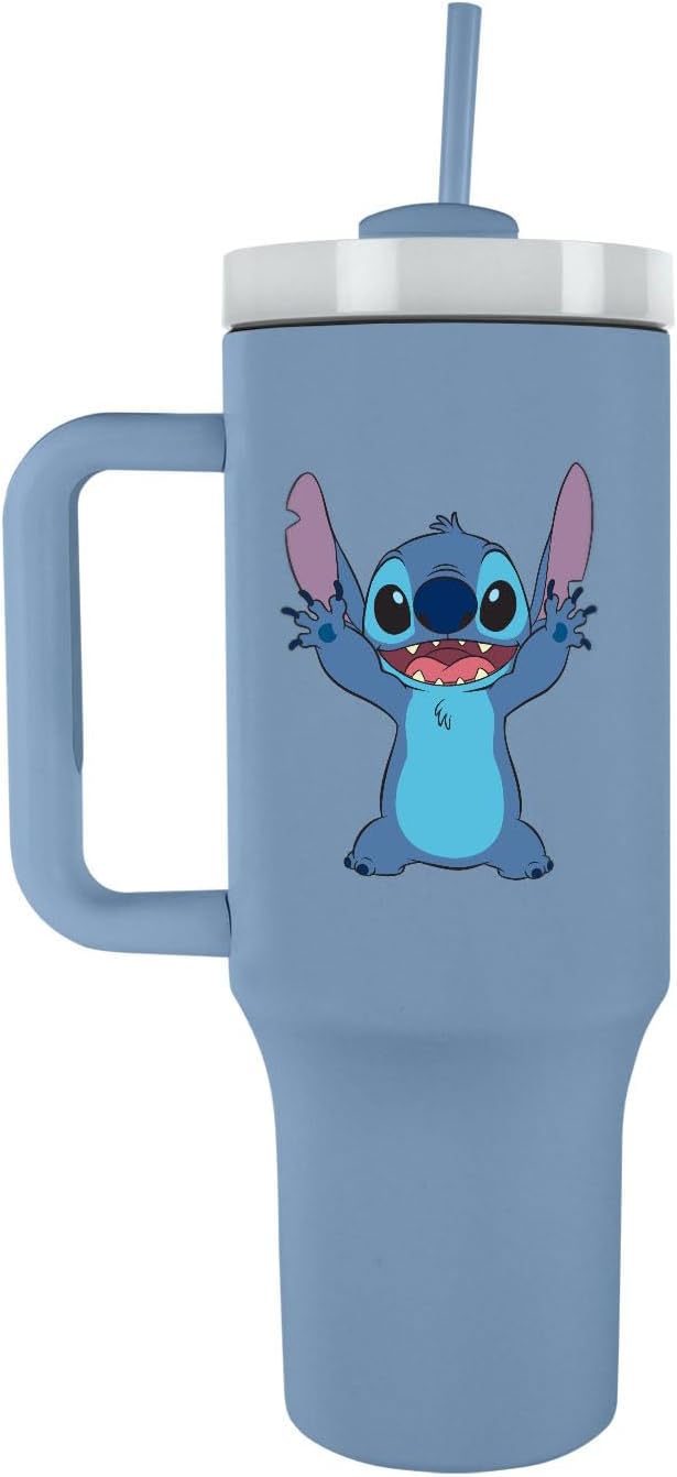 Pyramid International LILO & Stitch 40oz/1200ml Tumbler with Straw and Lid, Advanced Double-Wall Vacuum Insulation, Keeps Cold Up to 11 Hours, Hot Up to 7 Hours, BPA-Free