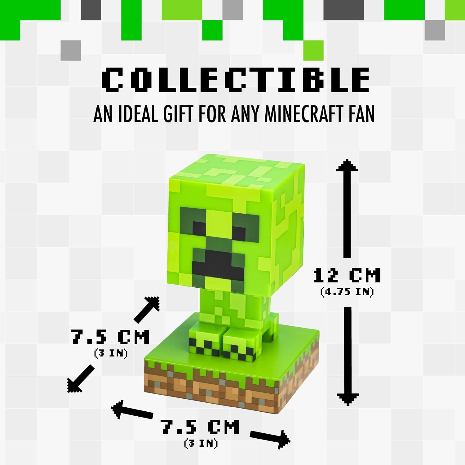 Paladone Lampada Minecraft, Creeper Icon Light, 11 cm