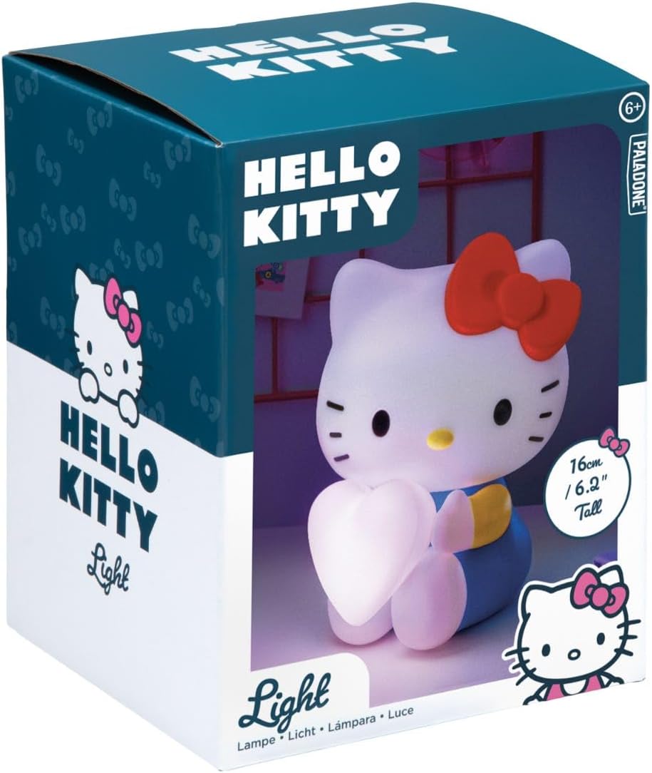 Hello Kitty 3D Shaped Light with Heart - Officially Licensed Sanrio Character Lamp, for Bedside Table or Shelf Decor, Battery Powered | Paladone