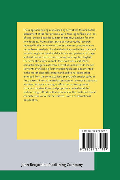 A Constructional Account of Verb-Forming Suffixation: 36 (Constructional Approaches to Language