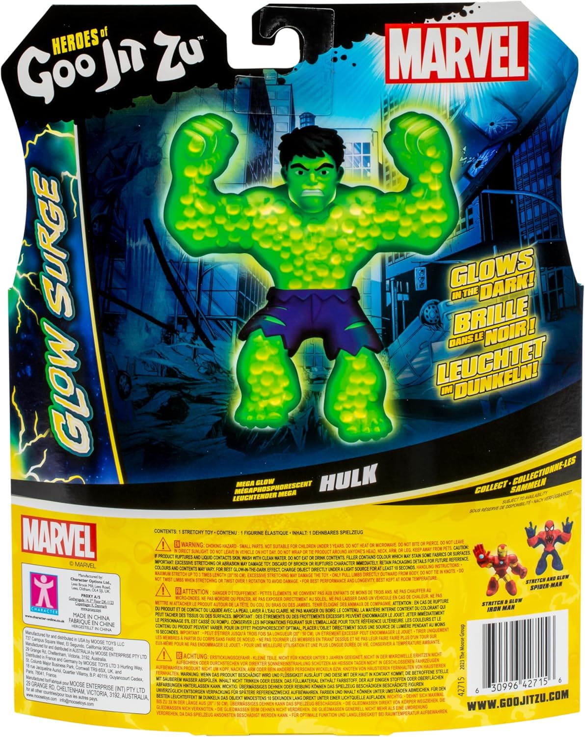 Hulk Glow Surge 11cm - HERoeS OF GOO JIT ZU - MARVEL - Figurine lumineuse et extensible