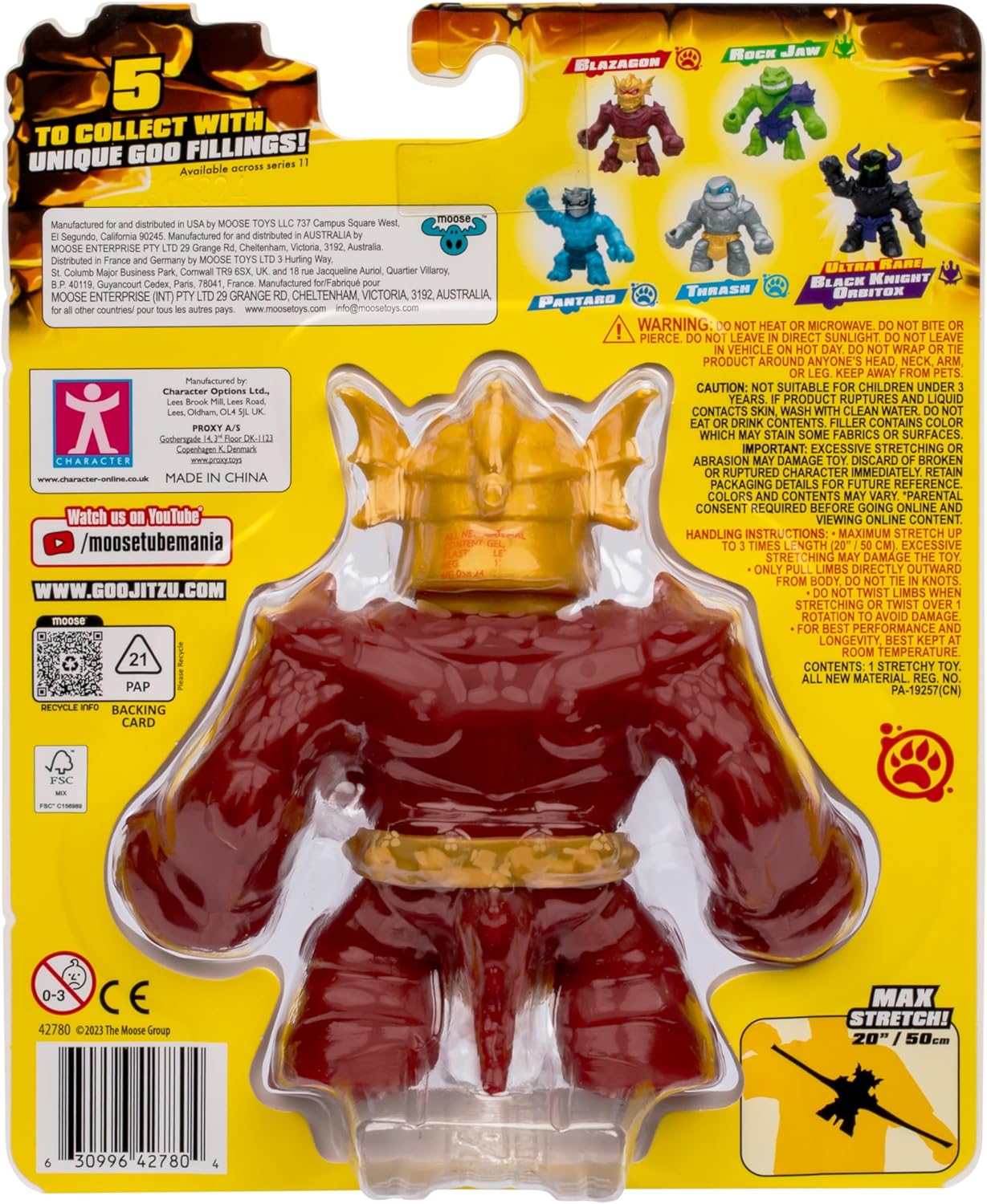 Heroes of Goo Jit Zu Stretch Striker Helden-Packung, Dehnbare Actionfigur Blazagon, elastische Füllung, bis zu dem 3-fachen der Größe dehnbar, sammle alle dehnbaren und knirschenden Figuren