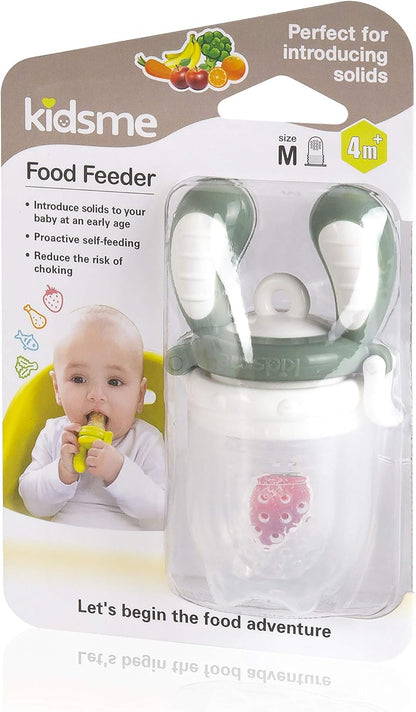 KIDSME Food Feeder - Confezione singola (misura: M) – Grigio (Tri-Fold Silicone Sac