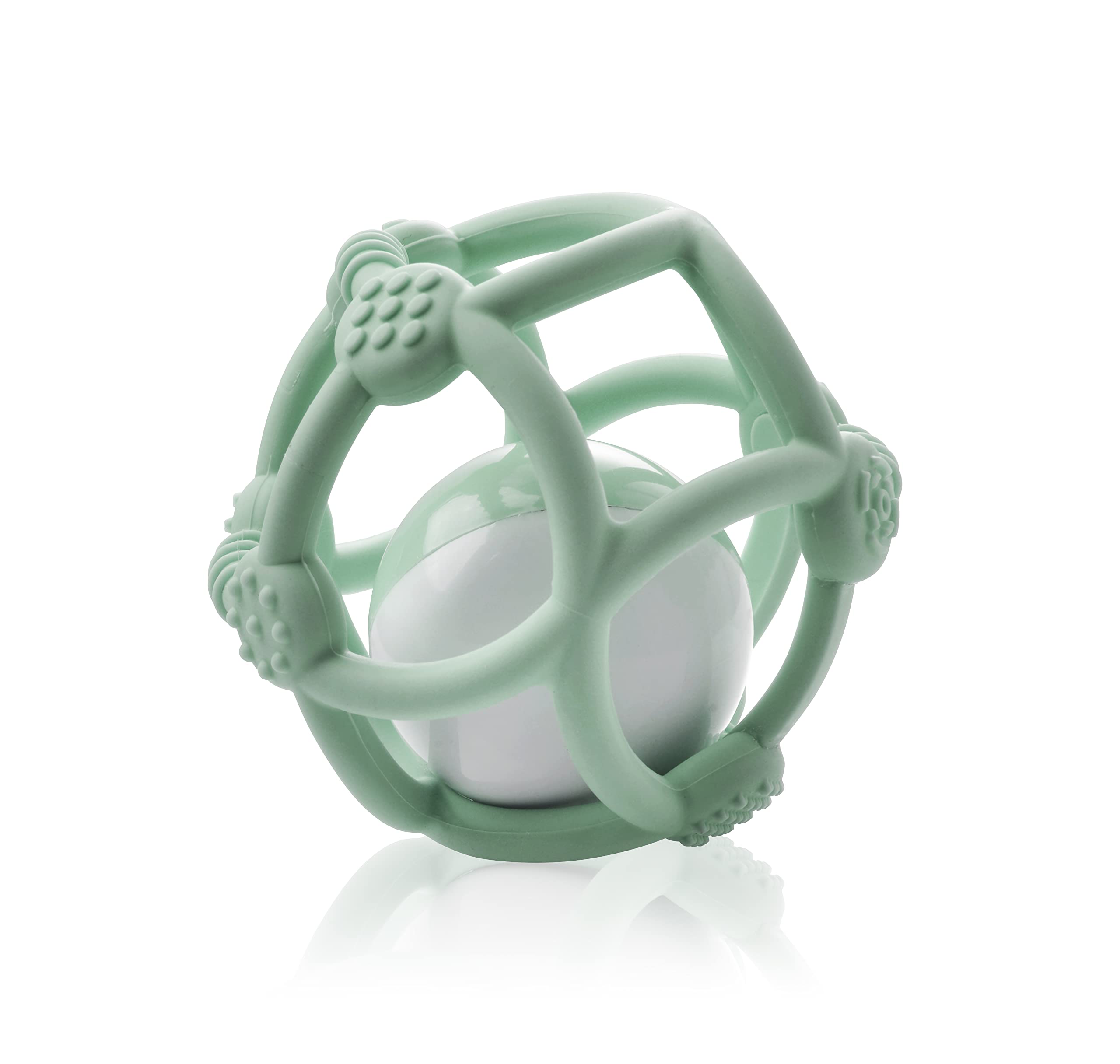 Kidsme SIlicone Teething Ball, for hearing development & motor skill development, from 3 months and above - Olive