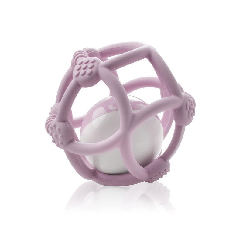 Kidsme SIlicone Teething Ball, for hearing development & motor skill development, for baby girl, from 3 months and above - Plum