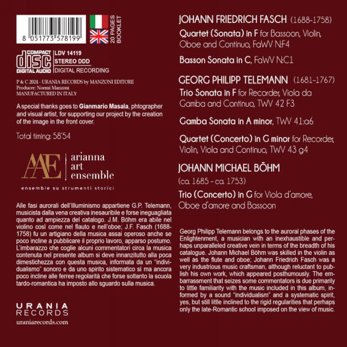 Arianna Art Ensemble: Telemann & Co.