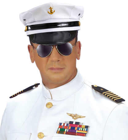 Widmann Deluxe Captain Hat White