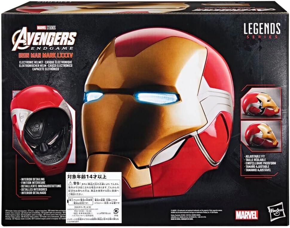 Avengers Marvel Legends Series Iron Man Premium Electronic Helmet with Light FX, Endgame Adult Roleplay Gear