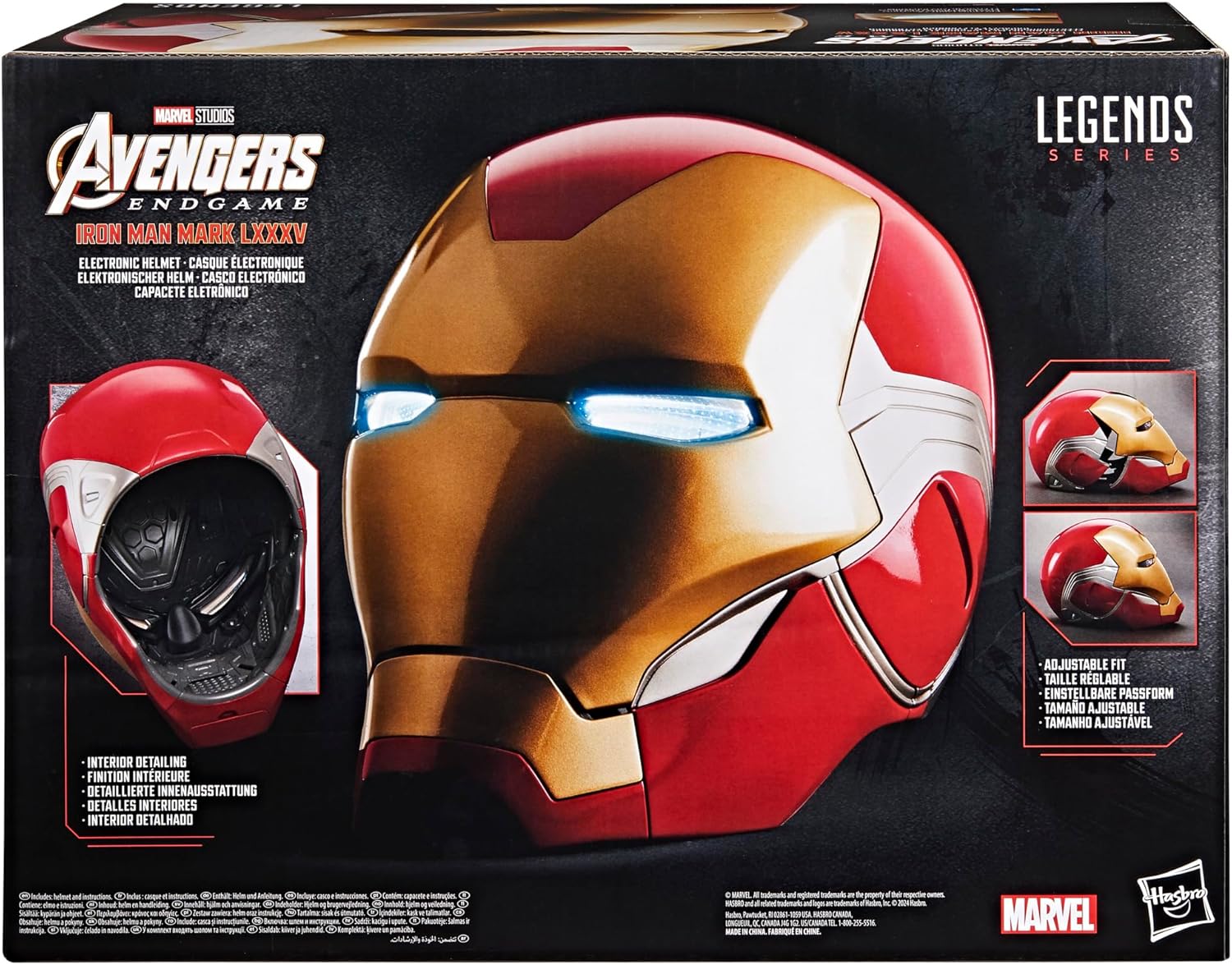 Avengers Marvel Legends Series Iron Man Premium Electronic Helmet with Light FX, Endgame Adult Roleplay Gear