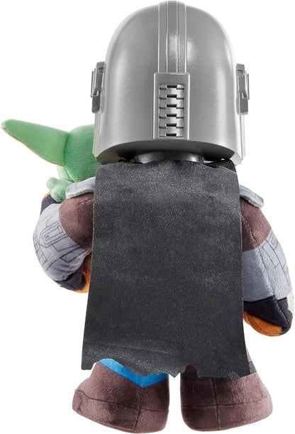 Star Wars Mandalorian Book of Boba Fett Series Mandalorian and grogu feature plush Disney+ disneyplus show sounds soft plushy toy - (HNT52), Grey
