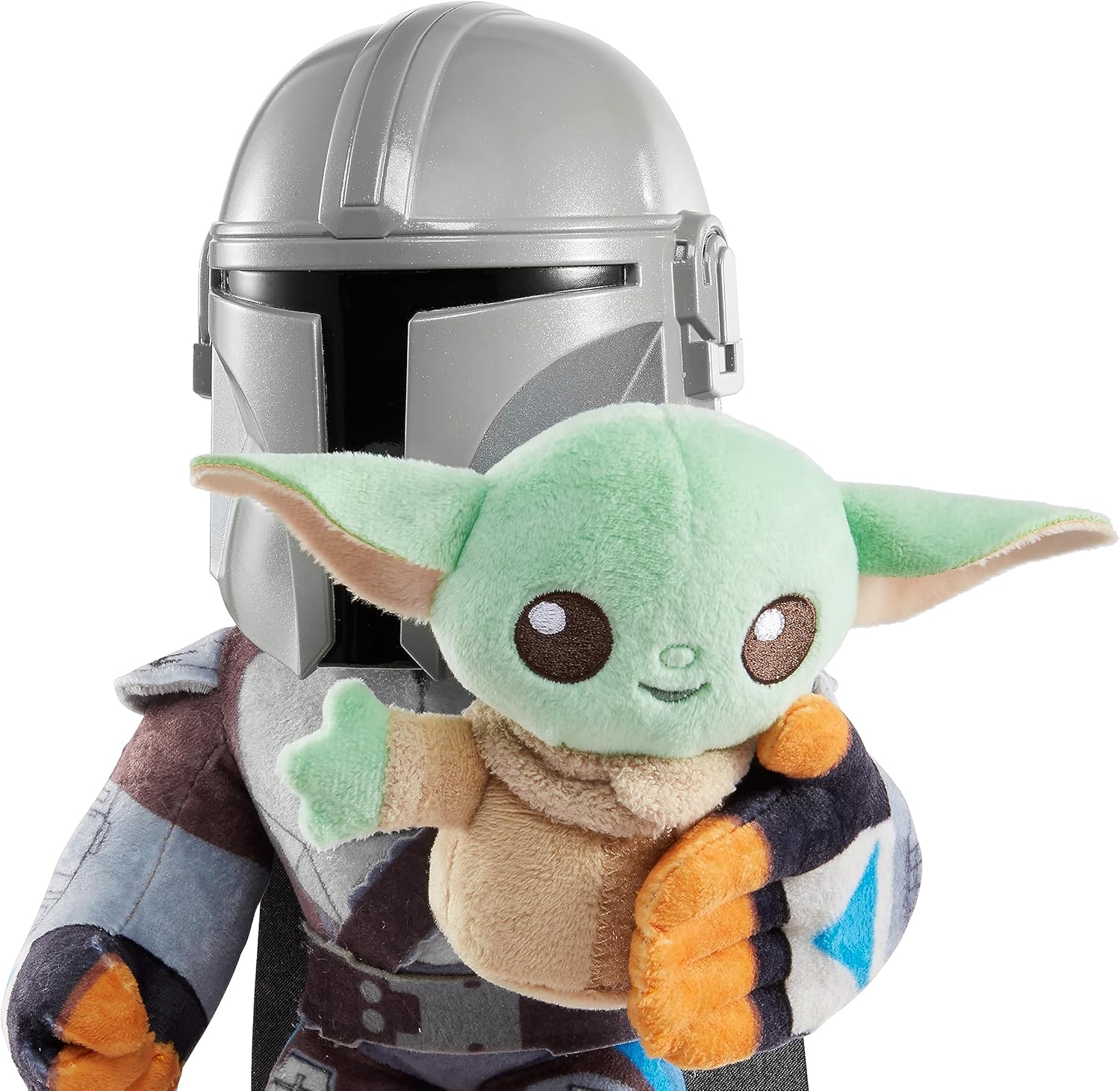 Star Wars Mandalorian Book of Boba Fett Series Mandalorian and grogu feature plush Disney+ disneyplus show sounds soft plushy toy - (HNT52), Grey