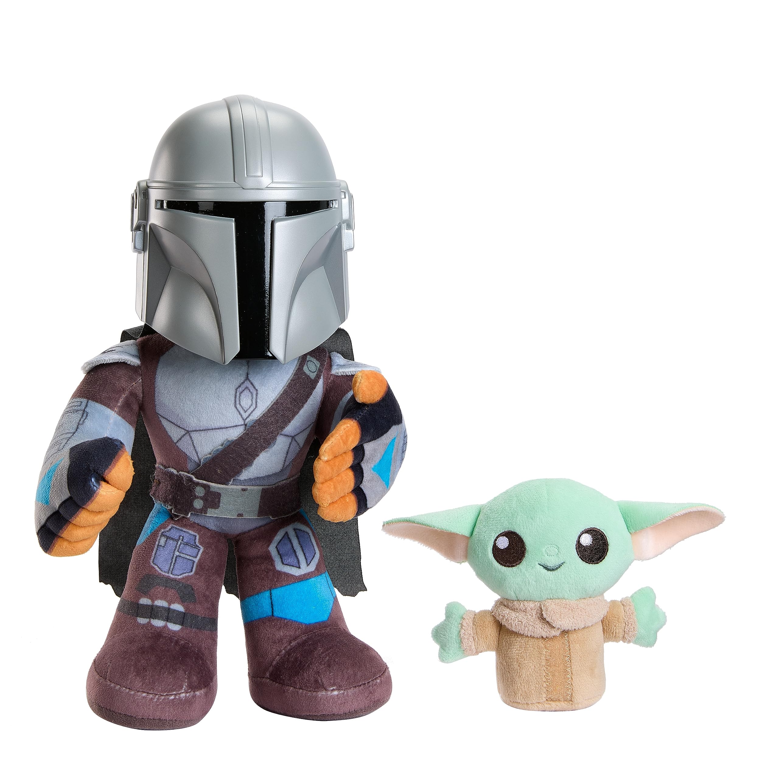 Star Wars Mandalorian Book of Boba Fett Series Mandalorian and grogu feature plush Disney+ disneyplus show sounds soft plushy toy - (HNT52), Grey