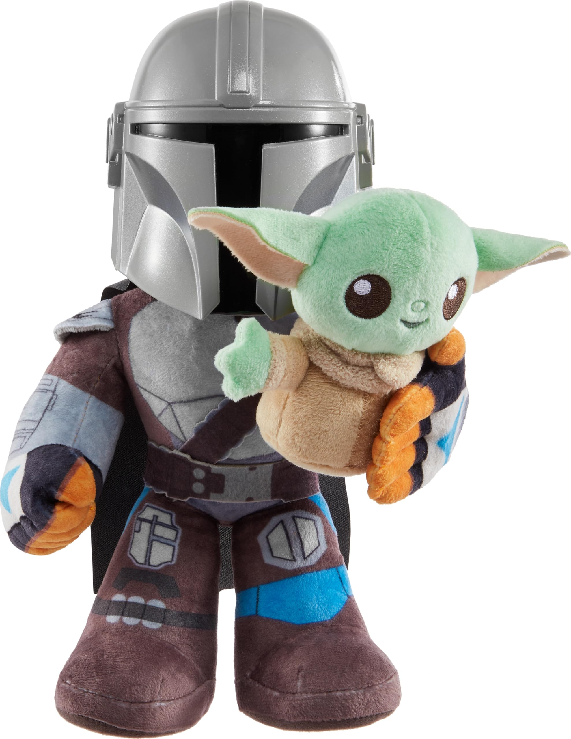 Star Wars Mandalorian Book of Boba Fett Series Mandalorian and grogu feature plush Disney+ disneyplus show sounds soft plushy toy - (HNT52), Grey