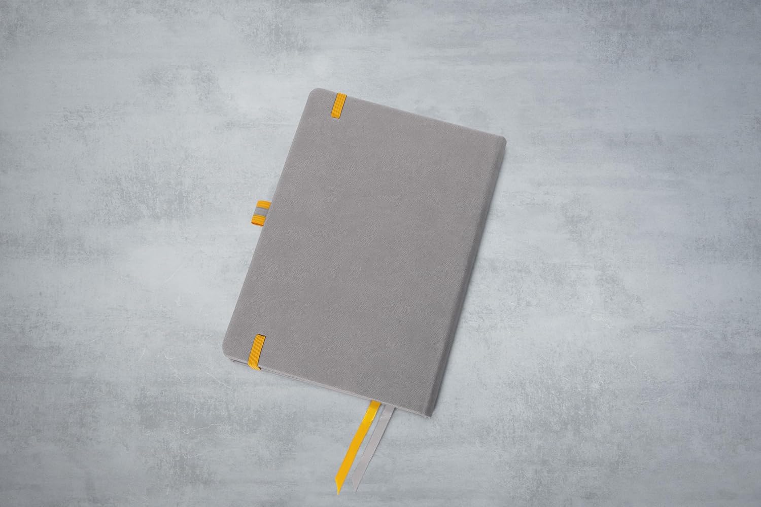 Sigel LS100 Cuaderno de notas, A5, cuadriculado, cubierta rígida - Ideal como diario personal, bullet journal, libro de ideas, cuaderno de escritura - 176 páginas, gris claro/amarillo - Linsescape
