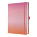 SIGEL JB103 Jolie Notebook, Gradient Sunset, Dotted (dot Grid), 120 GSM, 17 x 22 cm, hardcover, 200 Pages, Pink, Pink, Orange