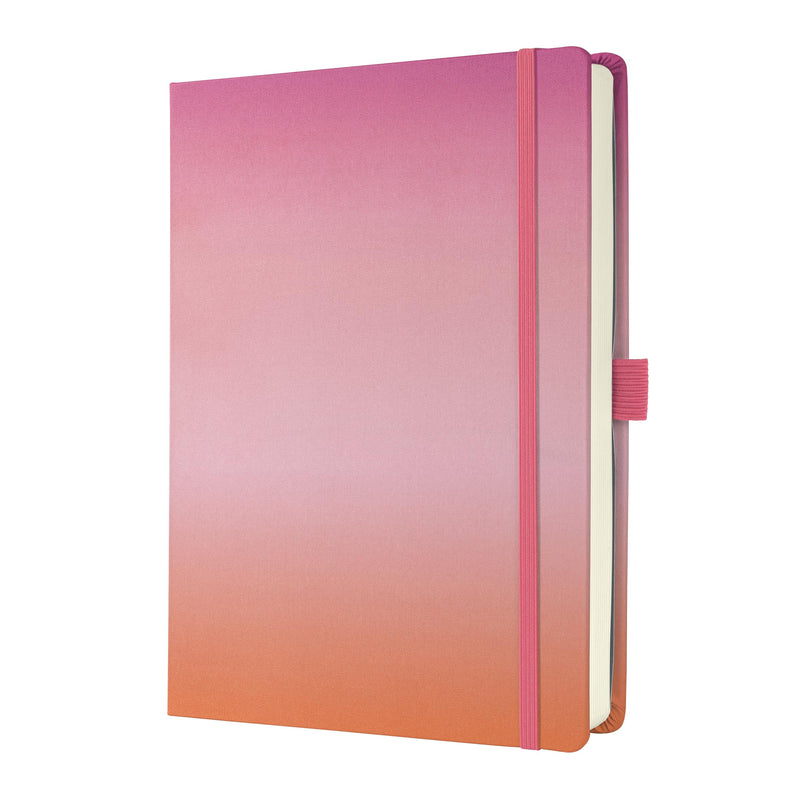SIGEL JB103 Jolie Notebook, Gradient Sunset, Dotted (dot Grid), 120 GSM, 17 x 22 cm, hardcover, 200 Pages, Pink, Pink, Orange