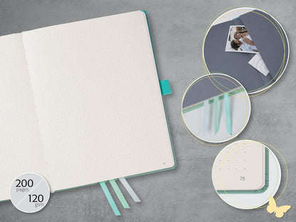SIGEL JB103 Jolie Notebook, Gradient Sunset, Dotted (dot Grid), 120 GSM, 17 x 22 cm, hardcover, 200 Pages, Pink, Pink, Orange