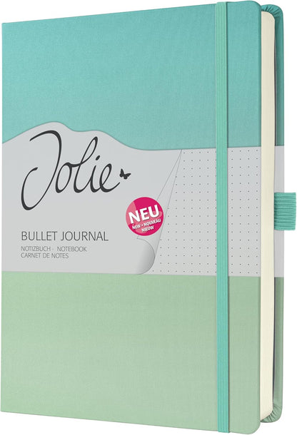 SIGEL JB102 Jolie Notebook, Gradient Sea, Dotted (dot Grid), 120 GSM, 17 x 22 cm, hardcover, 200 Pages, Turquoise, Mint Green