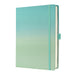 SIGEL JB102 Jolie Notebook, Gradient Sea, Dotted (dot Grid), 120 GSM, 17 x 22 cm, hardcover, 200 Pages, Turquoise, Mint Green