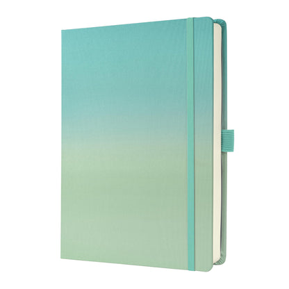 SIGEL JB102 Jolie Notebook, Gradient Sea, Dotted (dot Grid), 120 GSM, 17 x 22 cm, hardcover, 200 Pages, Turquoise, Mint Green