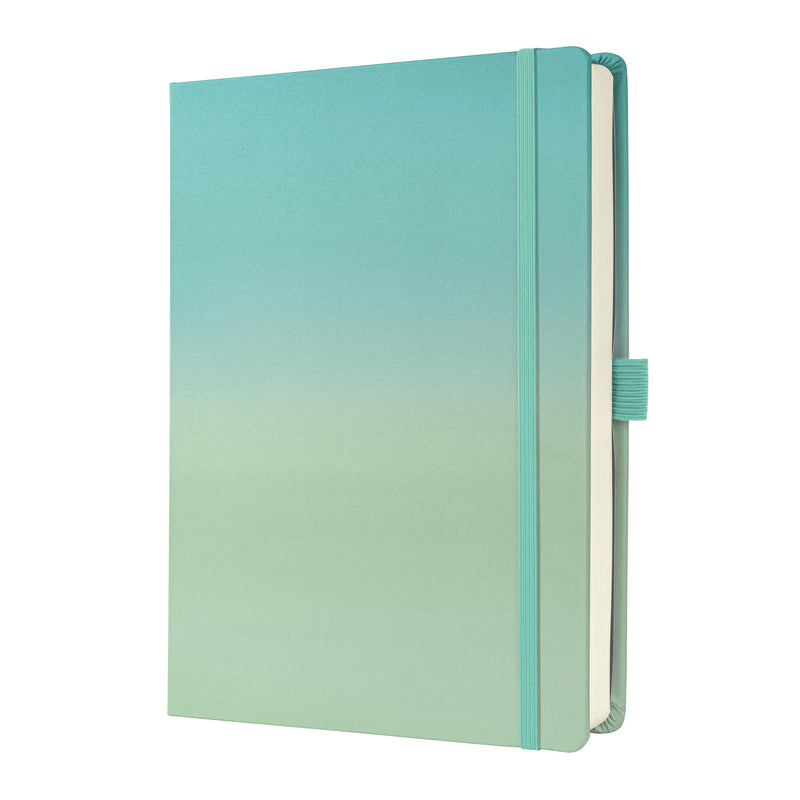 SIGEL JB102 Jolie Notebook, Gradient Sea, Dotted (dot Grid), 120 GSM, 17 x 22 cm, hardcover, 200 Pages, Turquoise, Mint Green