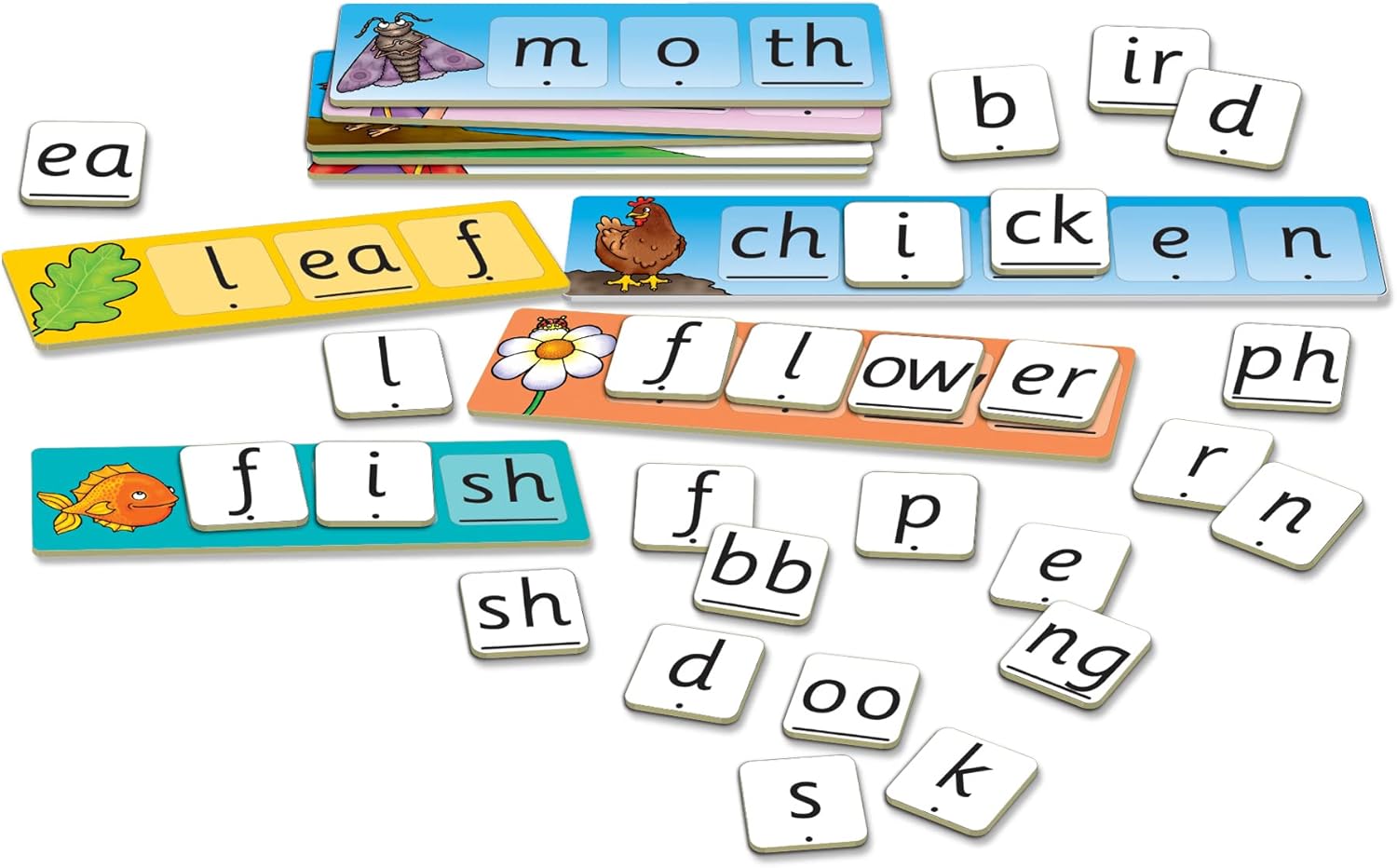 Orchard Toys Match and Spell Next Steps, Educational Spelling Game Age 5+, Helps Teach Phonics and Word Building using Sounds and Blends.