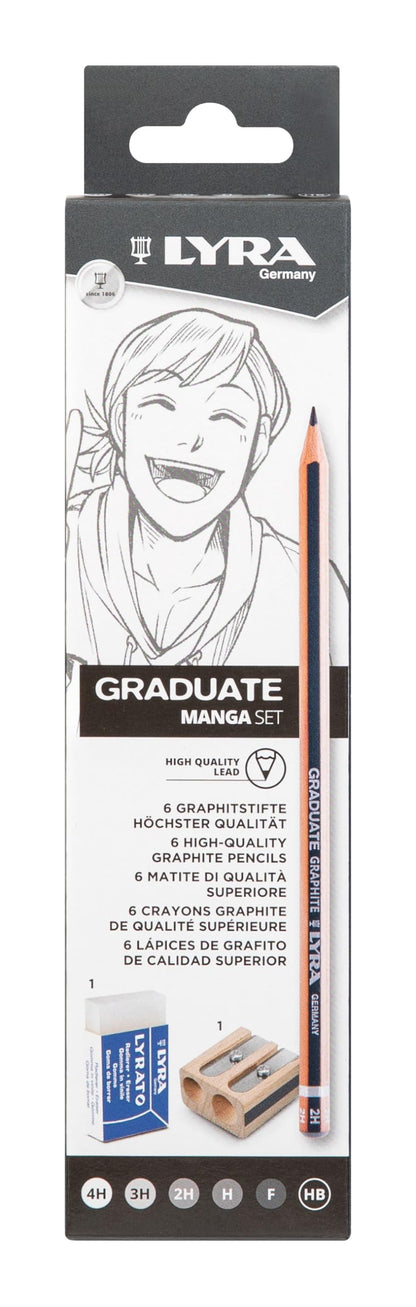 LYRA Graduate Graphite Manga Set mit 6 Graphitstiften und Zubehör