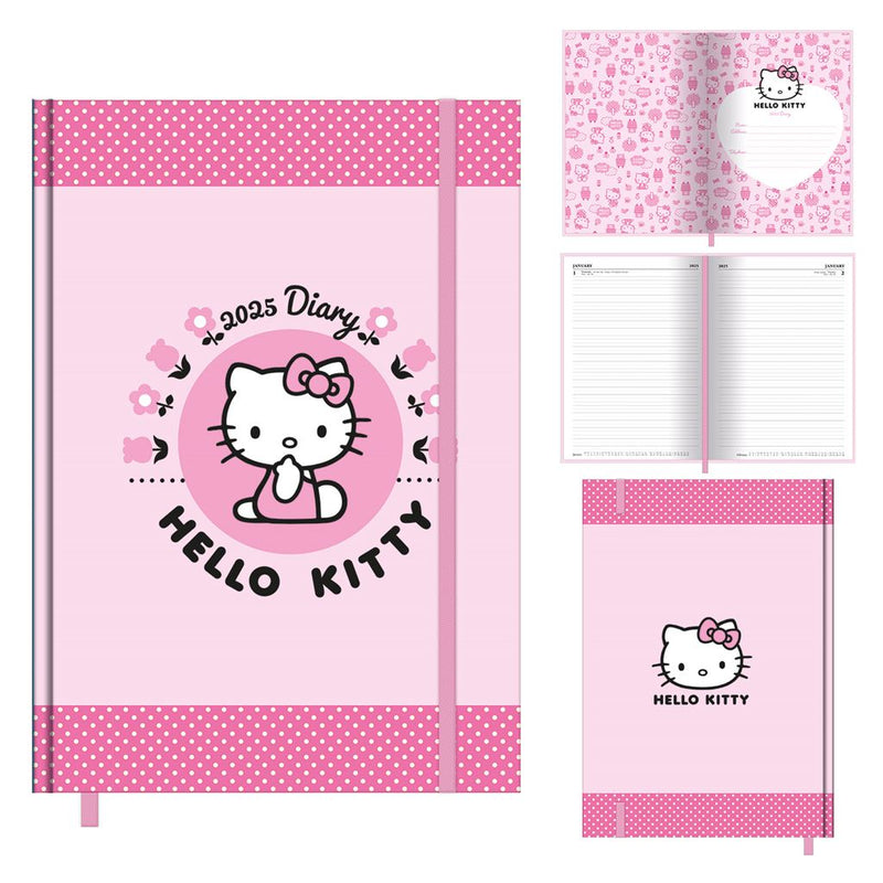HELLO KITTY 2025 A5 Diary – Charming DTP Design Featuring Iconic Cat Graphics, Monthly & Weekly Pages for Stylish Daily Scheduling, Creative Notes, and Personalized Planning All Year