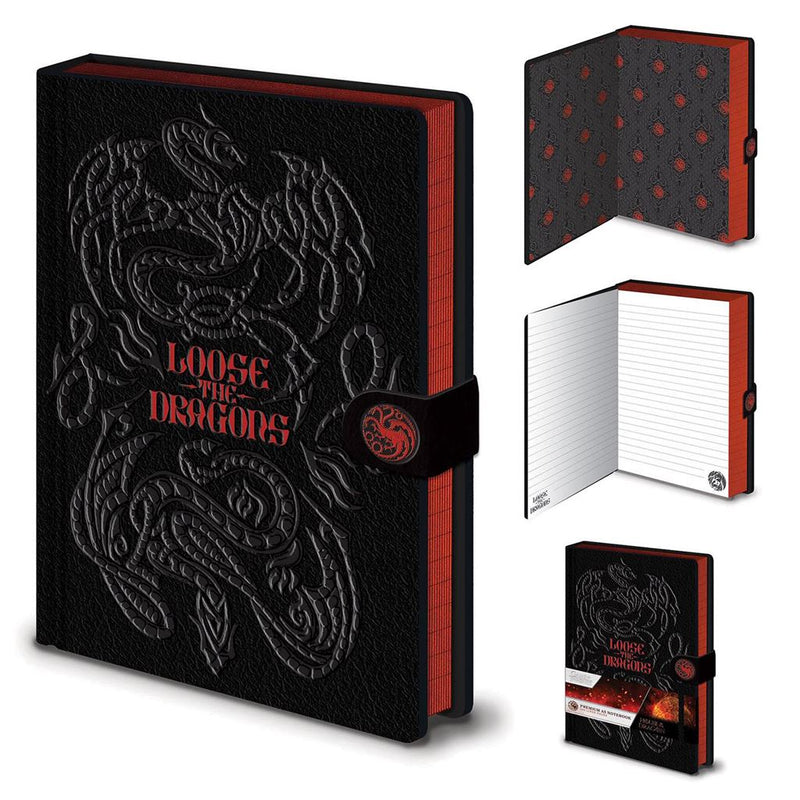 House of the Dragon S2 A5 PU Premium Notebook (Clasp) – Official Game of Thrones Faux Leather Cover with Clasp, Perfect for Writing, Journaling, Collectors, Fans and Fantasy Lovers
