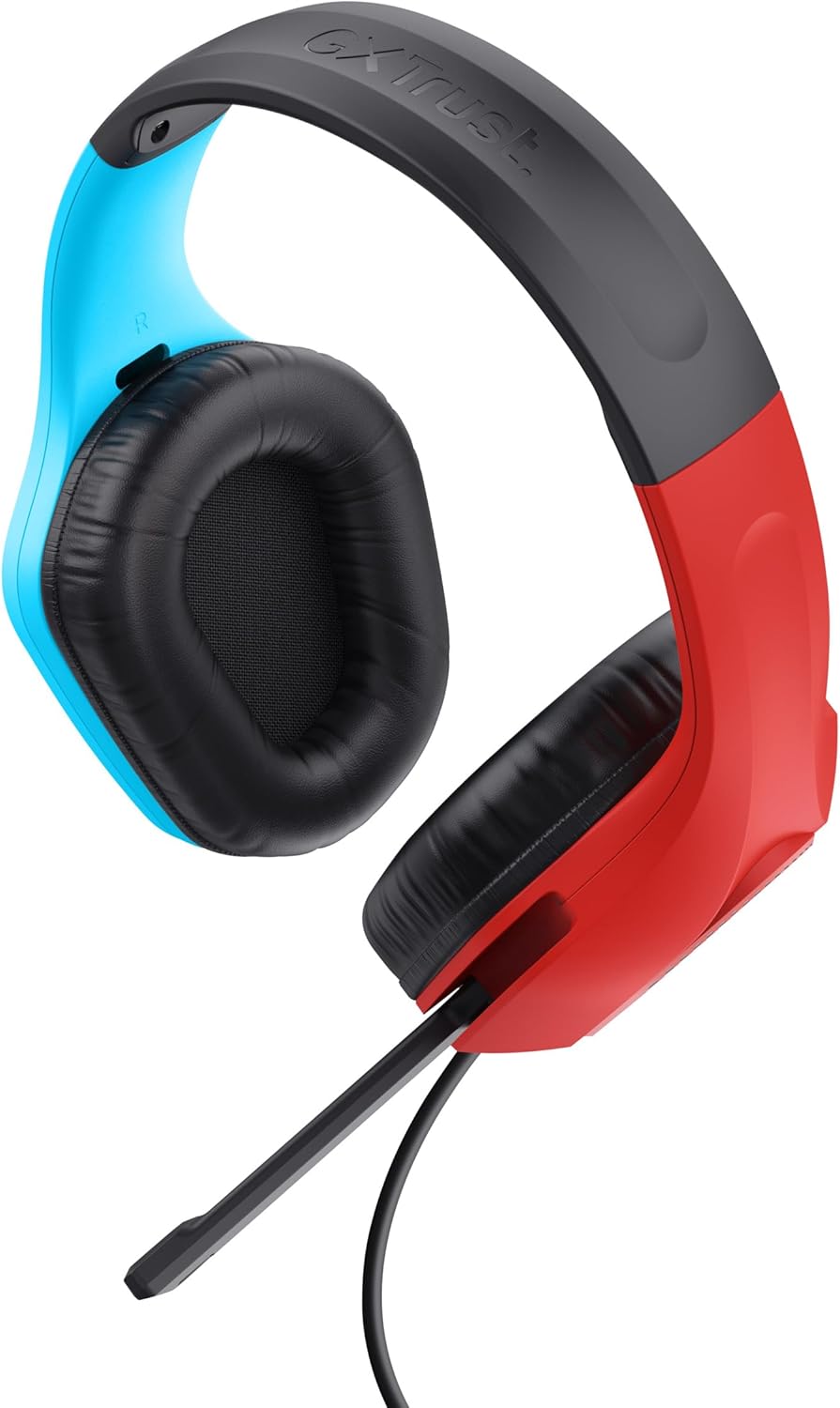 Trust Gaming GXT 416S Zirox Lightweight Gaming Headset for Nintendo Switch Consoles with 50mm Drivers, 3.5 mm Jack, 1.2m Cable, Foldaway Microphone, Over-Ear Wired Headphones, Blue/Red