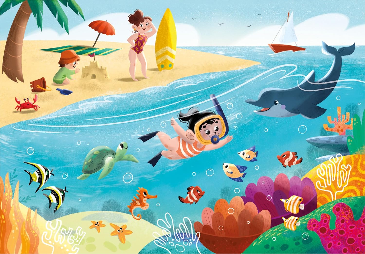 Clementoni Puzzel Life at sea 2 Puzzel Met 60 Stukjes - Supercolor Puzzel Voor Kinderen, Puzzel Voor Kinderen, Gemaakt In Italië 24817