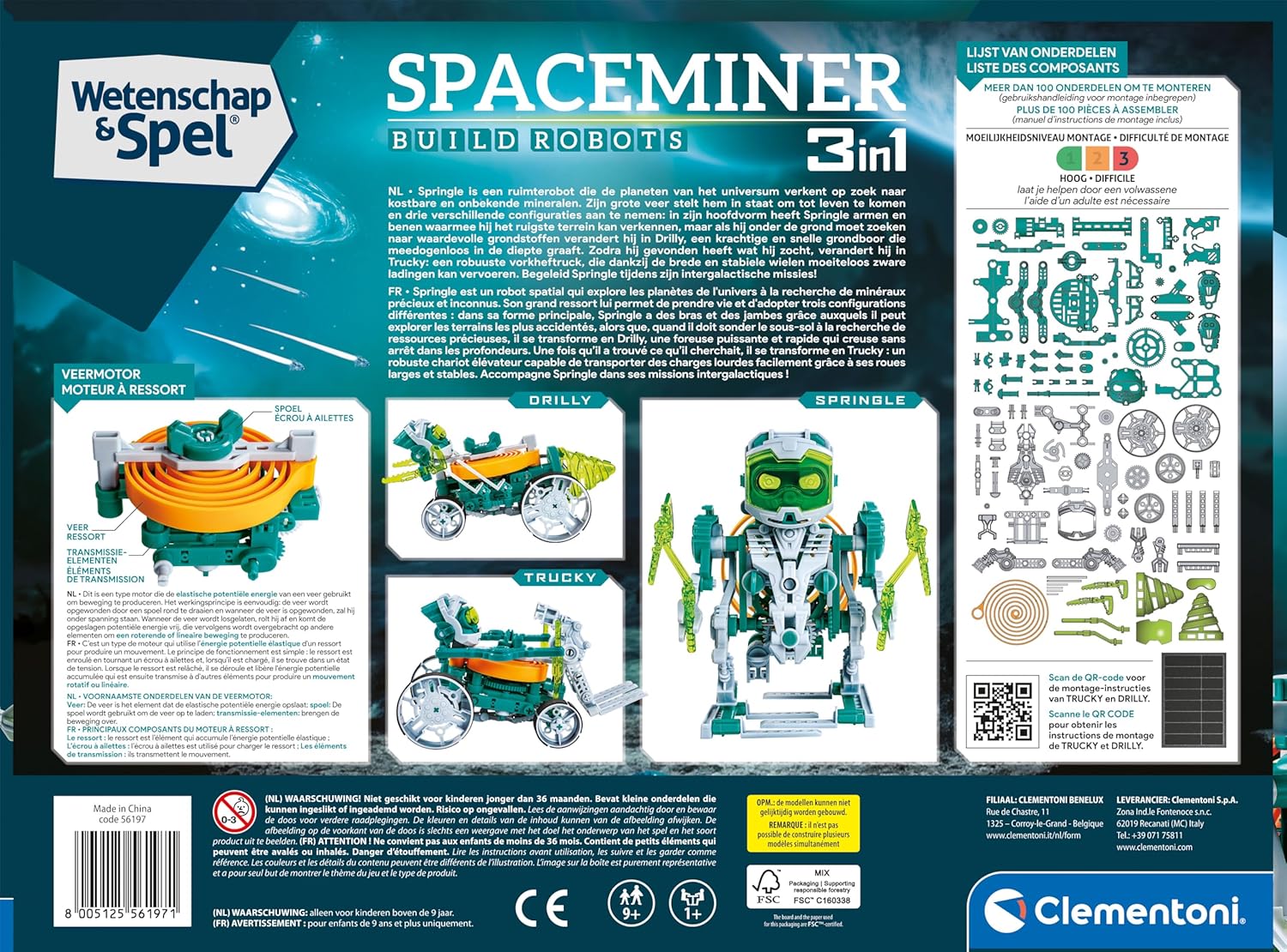 Clementoni Space Miner, Gioco di Robotica, Per Bambini, Multicolor - 56197