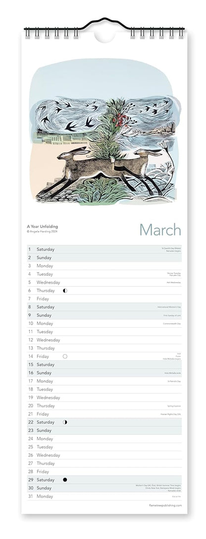Angela Harding Slim Calendar 2025 (Art Calendar): Original Flame Tree Publishing-Kalender Slimeline