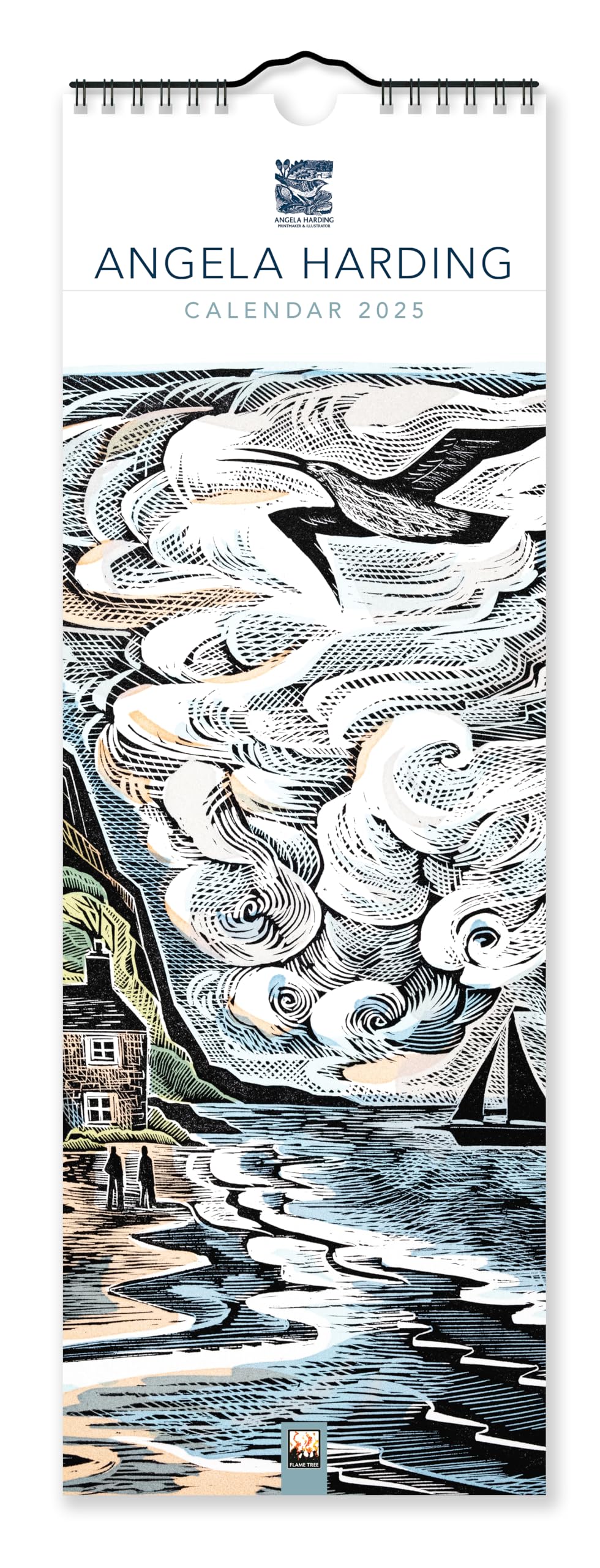 Angela Harding Slim Calendar 2025 (Art Calendar): Original Flame Tree Publishing-Kalender Slimeline