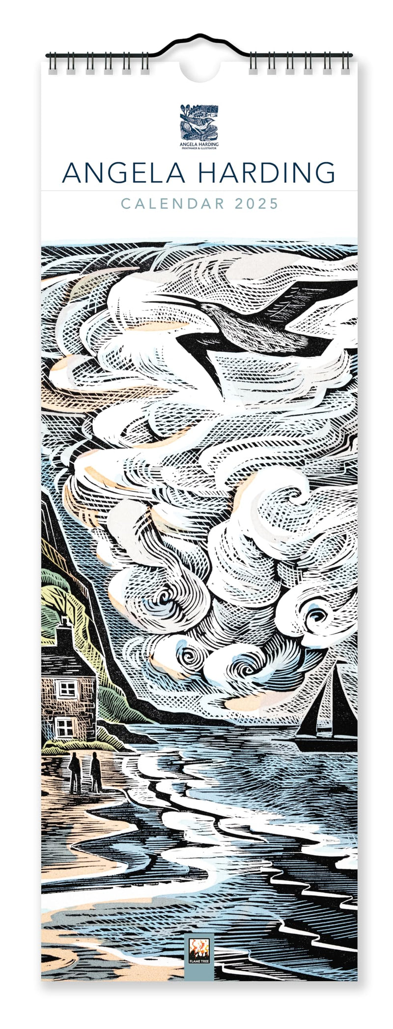 Angela Harding Slim Calendar 2025 (Art Calendar): Original Flame Tree Publishing-Kalender Slimeline