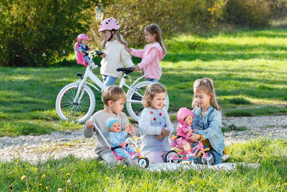 BABY Born Zapf Creation 834329 Bicycle Seat for 36 cm and 43 cm Dolls with Velcro System for Handlebars of Many Children's Bikes and 3-Point Harness, Pink