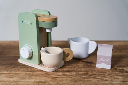 Dantoy - Kaffeemaschinen-Set aus Holz - Rollenspiel - Holzspielzeug - mit Zubehör - Alter 3+ Jahre
