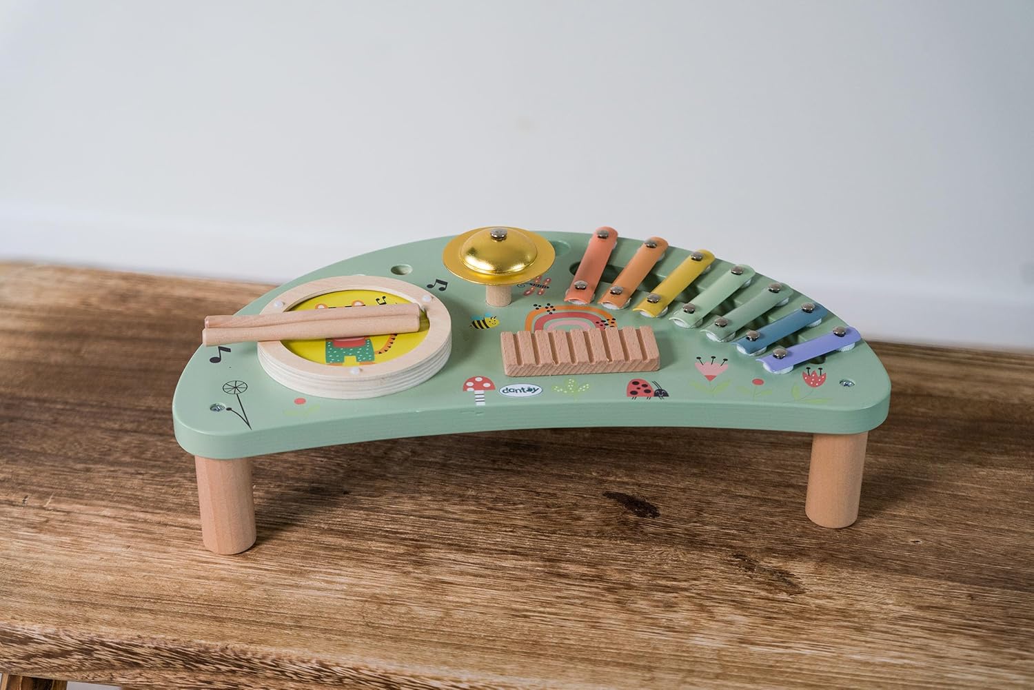 Dantoy - Children's Wooden Music Station - Role Play - Wooden Toy - with Accessories - 3+ Years