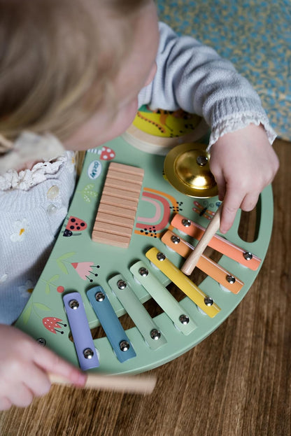 Dantoy - Children's Wooden Music Station - Role Play - Wooden Toy - with Accessories - 3+ Years