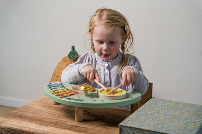 Dantoy - Children's Wooden Music Station - Role Play - Wooden Toy - with Accessories - 3+ Years