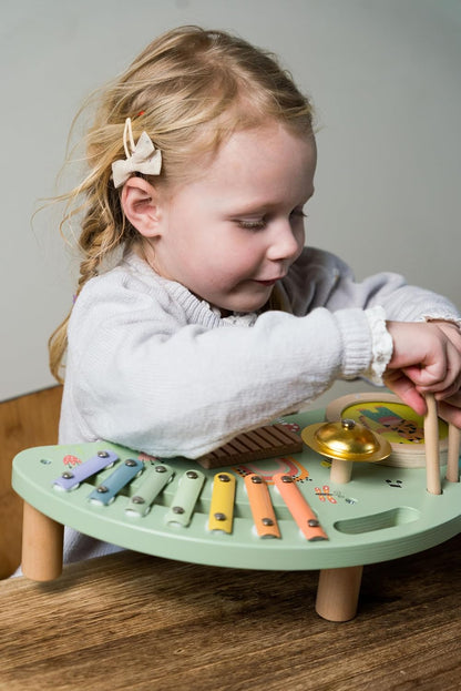 Dantoy - Children's Wooden Music Station - Role Play - Wooden Toy - with Accessories - 3+ Years
