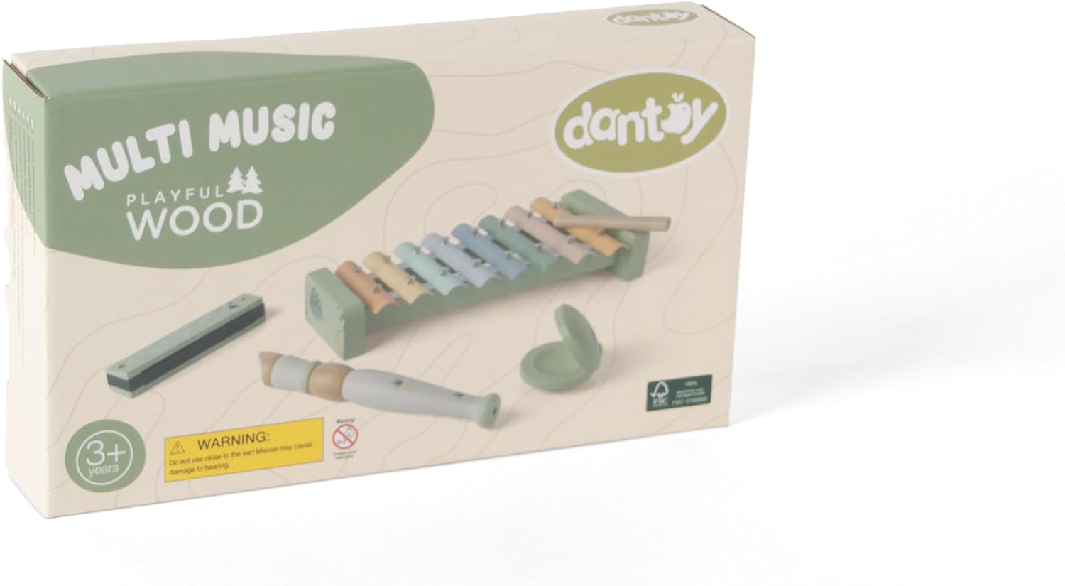Dantoy - Multi Musik Set aus Holz - Rollenspiel - Holzspielzeug - mit Zubehör - 3+ Jahre