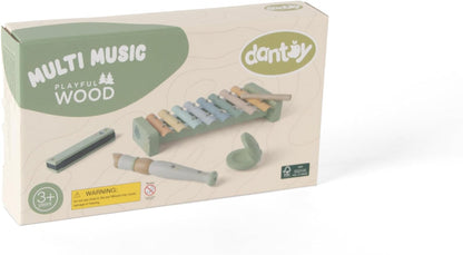 Dantoy - Multi Musik Set aus Holz - Rollenspiel - Holzspielzeug - mit Zubehör - 3+ Jahre