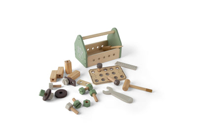 Dantoy - Werkzeugkiste aus Holz für Kinder - Rollenspiel - Holzspielzeug - mit Zubehör - 3+ Jahre