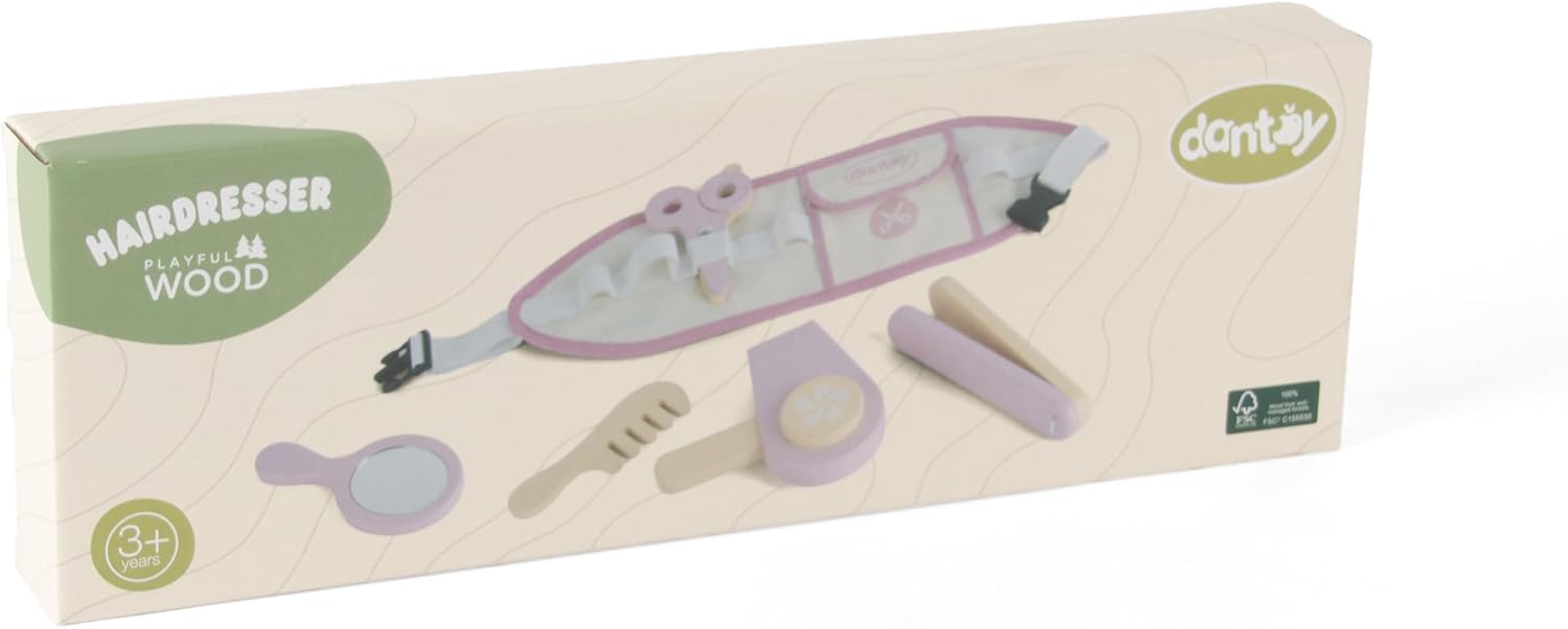 Dantoy - Wooden hairdressing set for children - role play - wooden toys - with accessories - over 3 years
