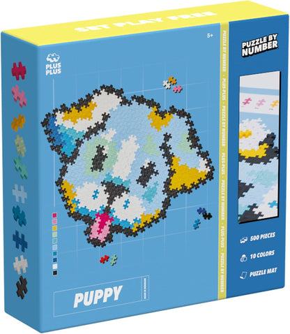 Plus-Plus 3957 Geniales Konstruktionsspielzeug, Puzzle Welpe, Kreativ-Bausteine, Bausteinset für Kinder, 500 Teile
