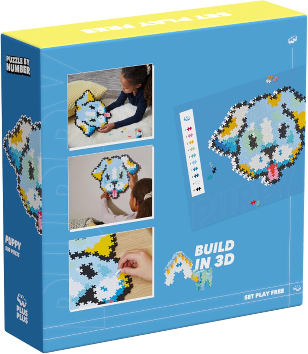 Plus-Plus 3957 Geniales Konstruktionsspielzeug, Puzzle Welpe, Kreativ-Bausteine, Bausteinset für Kinder, 500 Teile