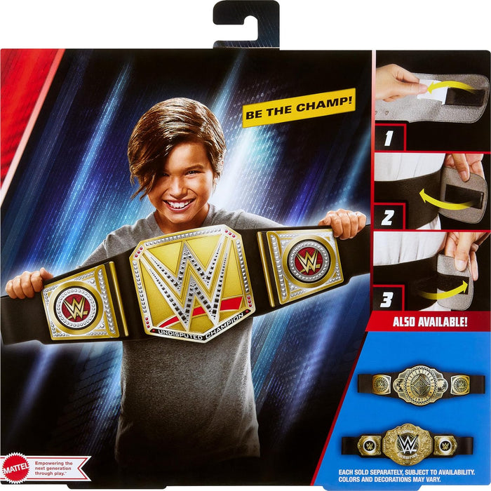 Mattel WWE Championship Title, Undisputed WWE Universal Championship Role-Play & Costume Piece, Leather-like Belt 3+ Feet with One-Time Adjustment