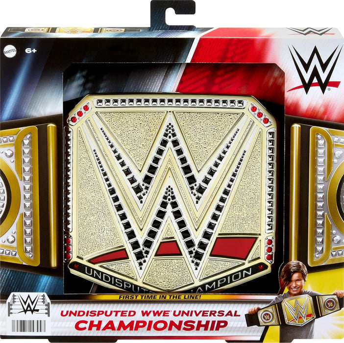 Mattel WWE Championship Title, Undisputed WWE Universal Championship Role-Play & Costume Piece, Leather-like Belt 3+ Feet with One-Time Adjustment