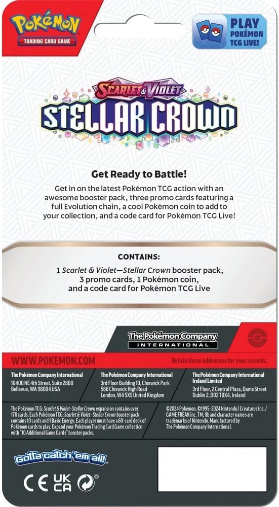 Pokemon TGC Scarlet & Violet 7 Stellar Crown Premium Checklane Blister